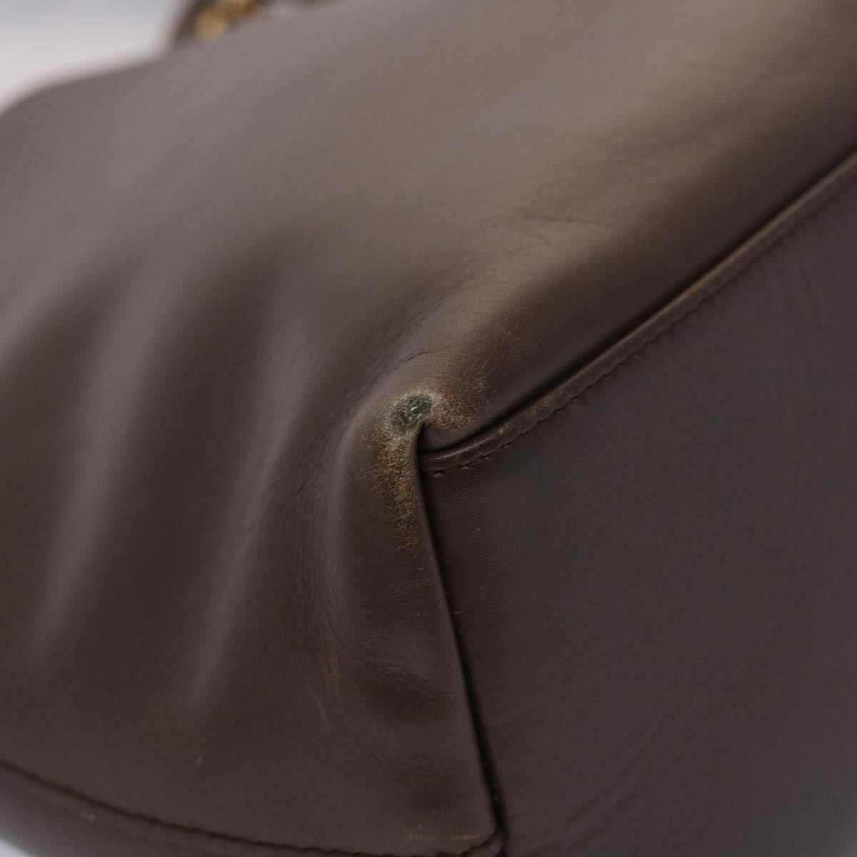 GUCCI Bamboo Shoulder Bag Leather Dark Brown bs5983