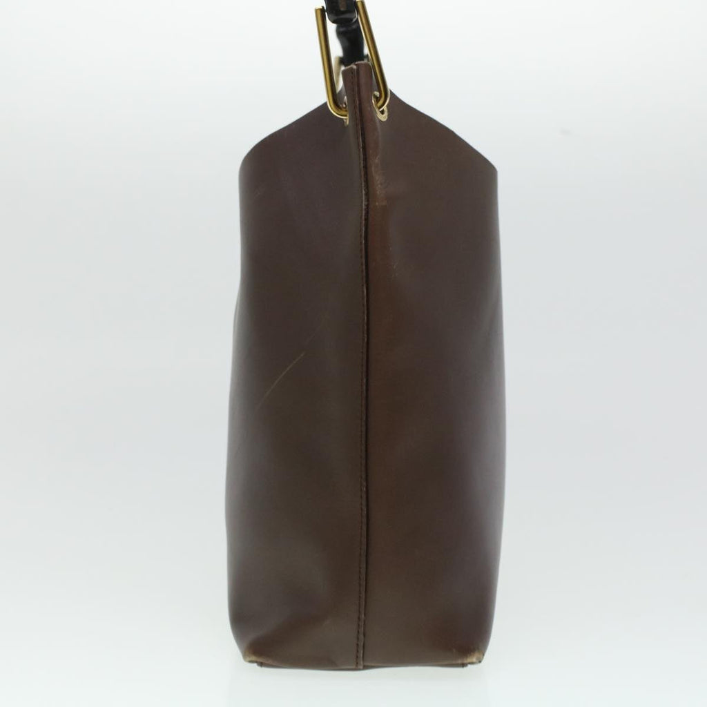 GUCCI Bamboo Shoulder Bag Leather Dark Brown bs5983