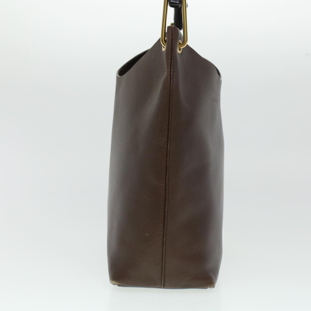 GUCCI Bamboo Shoulder Bag Leather Dark Brown bs5983