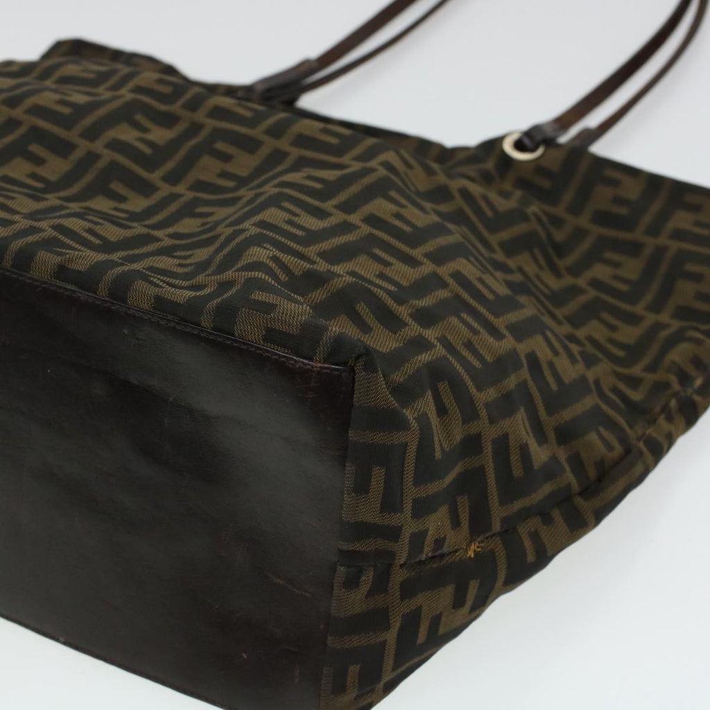 FENDI Zucca Canvas Tote Bag Black Brown bs6032