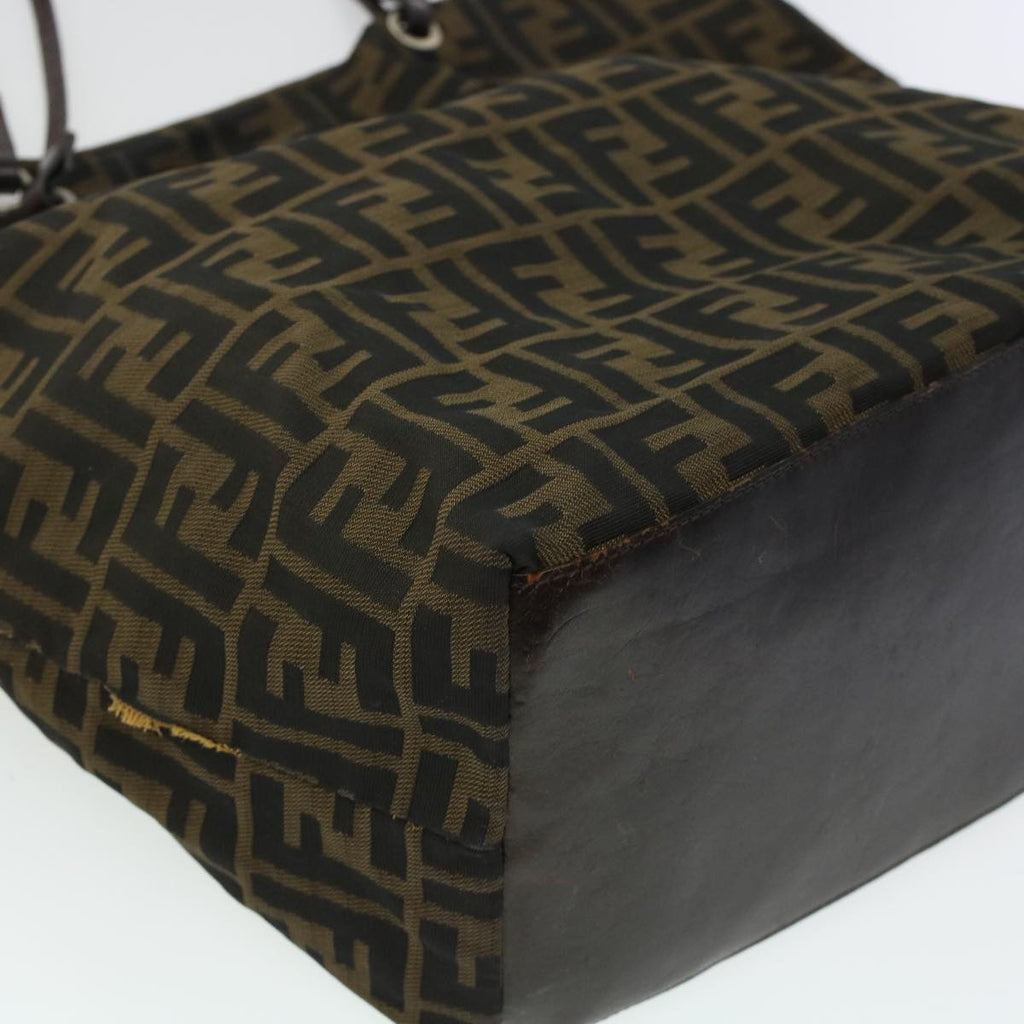 FENDI Zucca Canvas Tote Bag Black Brown bs6032