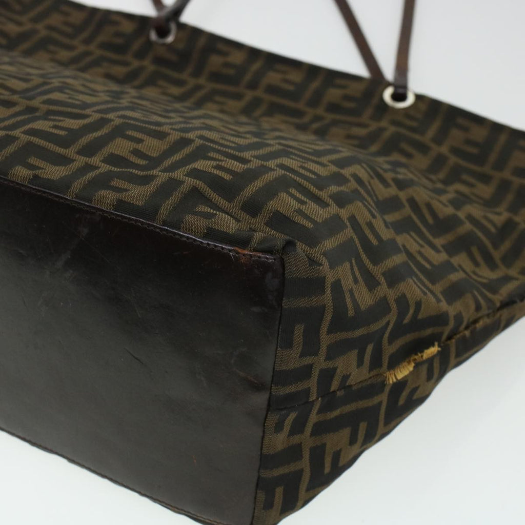 FENDI Zucca Canvas Tote Bag Black Brown bs6032