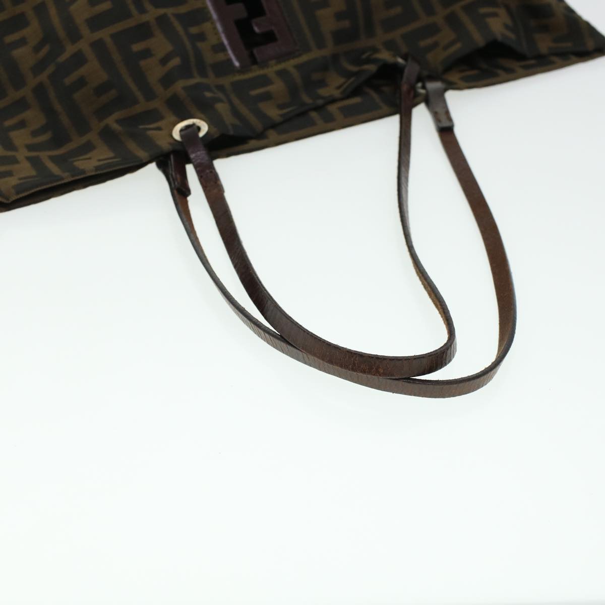 FENDI Zucca Canvas Tote Bag Black Brown bs6032
