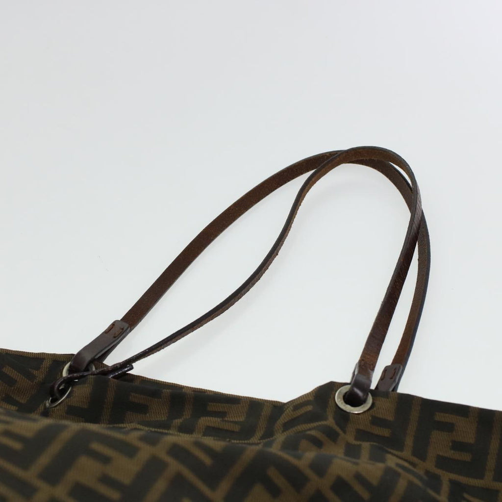 FENDI Zucca Canvas Tote Bag Black Brown bs6032