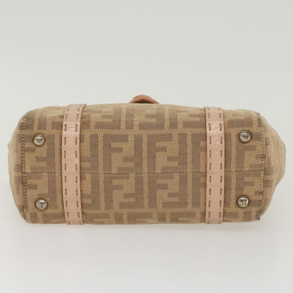 FENDI Zucca Canvas Linda Hand Bag Beige Pink bs6036
