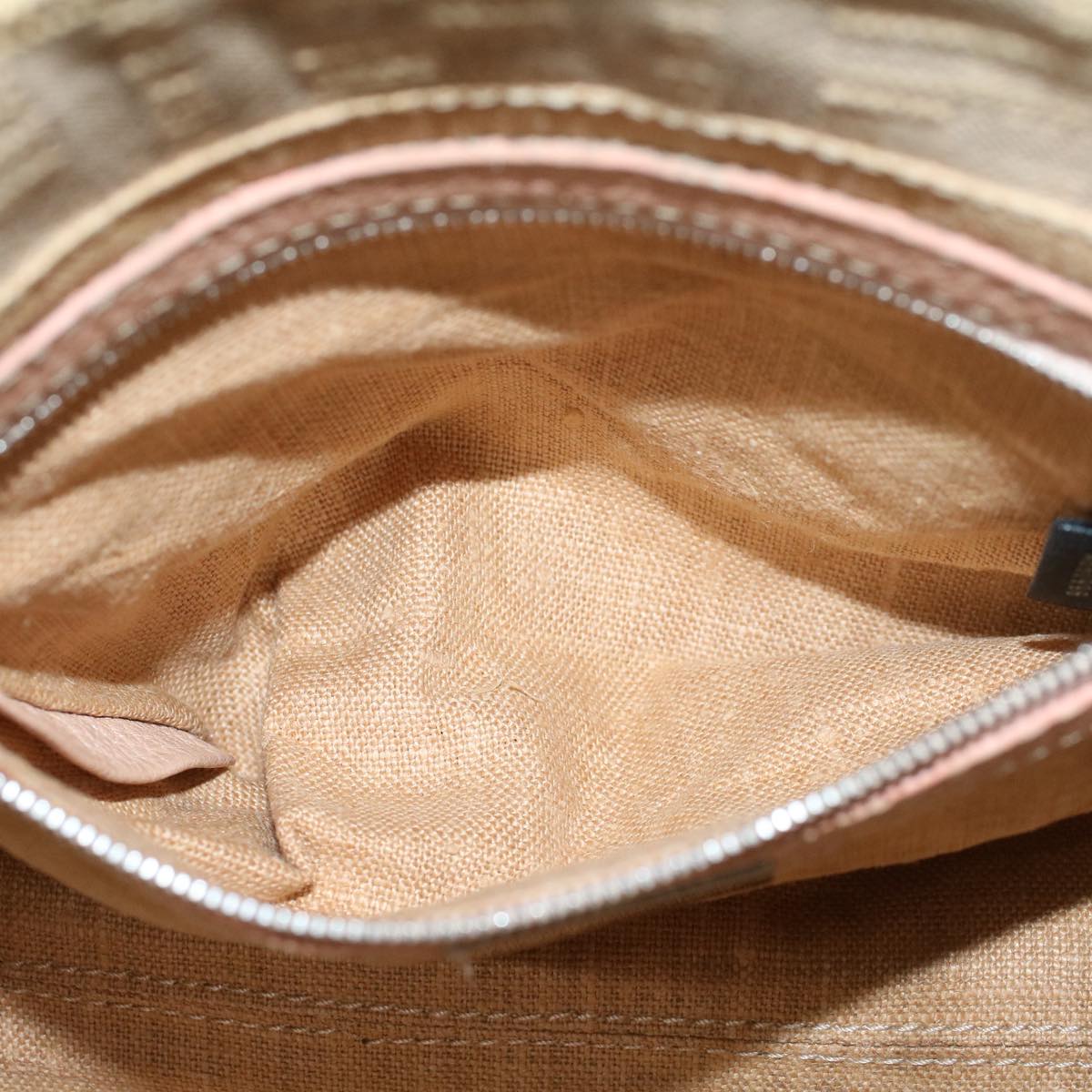 FENDI Zucca Canvas Linda Hand Bag Beige Pink bs6036