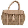 FENDI Zucca Canvas Linda Hand Bag Beige Pink bs6036