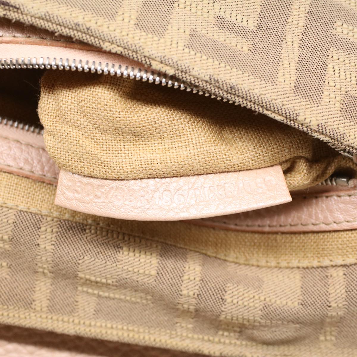 FENDI Zucca Canvas Linda Hand Bag Beige Pink bs6036