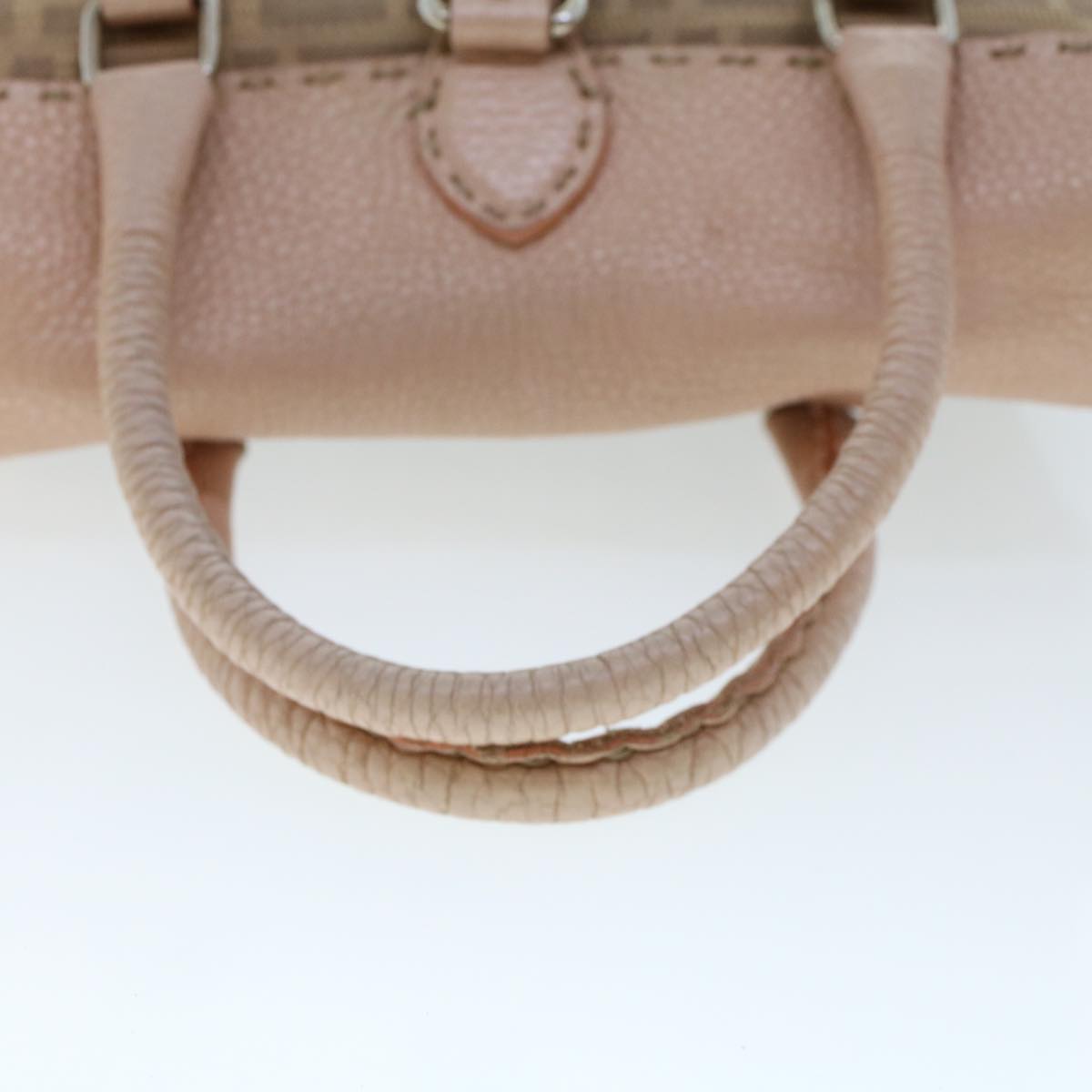 FENDI Zucca Canvas Linda Hand Bag Beige Pink bs6036