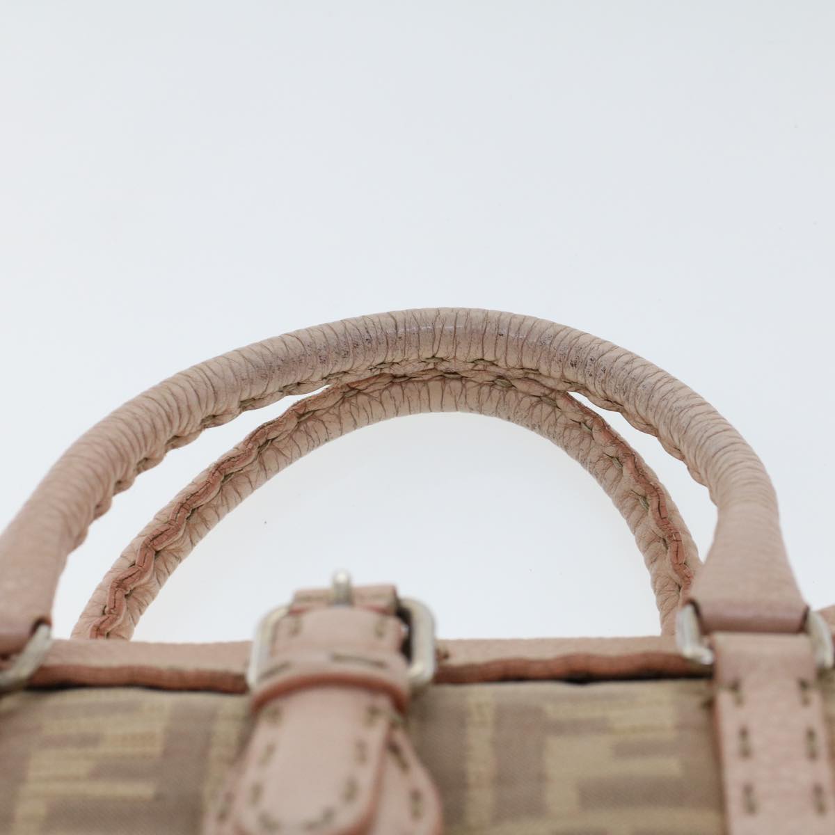 FENDI Zucca Canvas Linda Hand Bag Beige Pink bs6036
