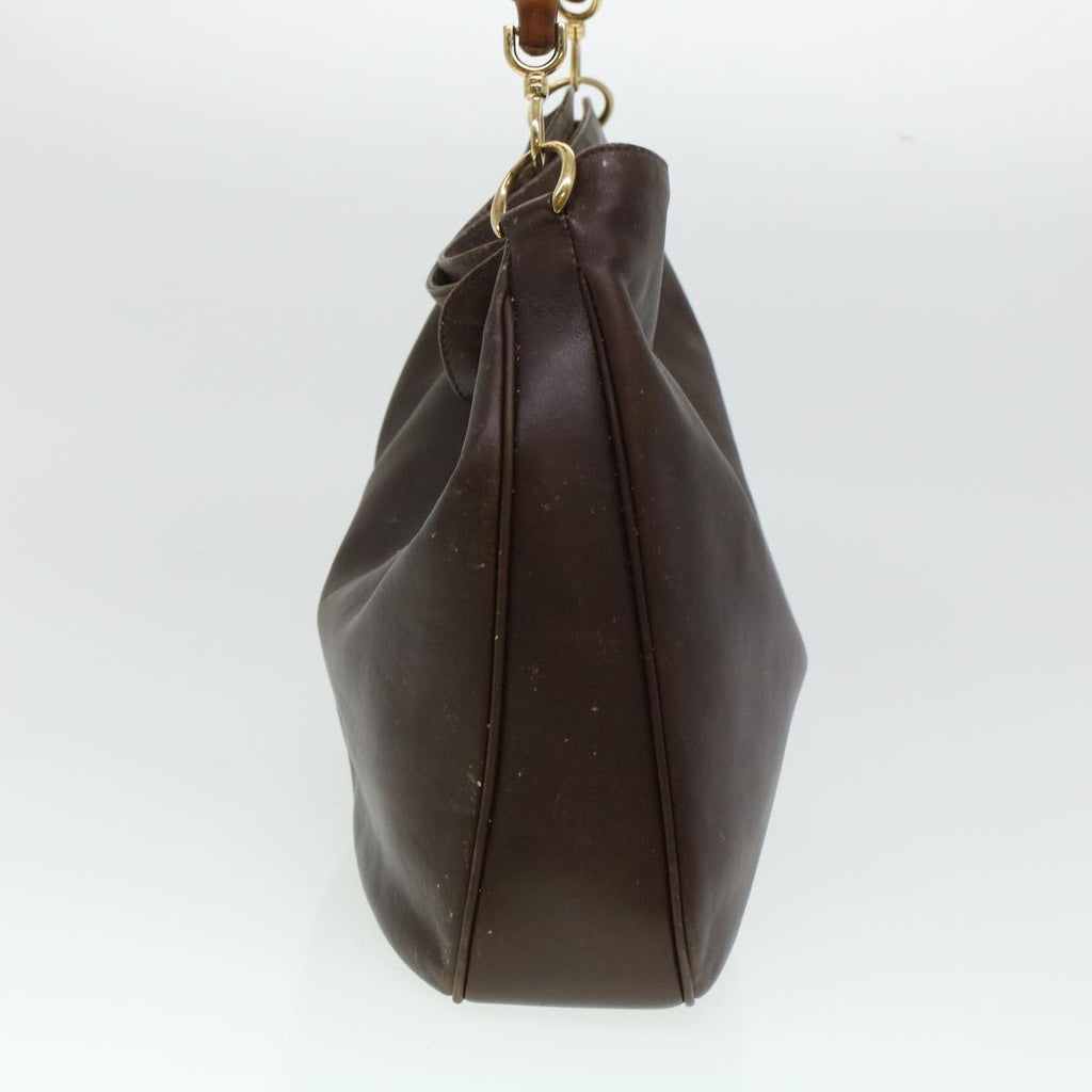GUCCI Bamboo Shoulder Bag Leather 2way Brown bs6148
