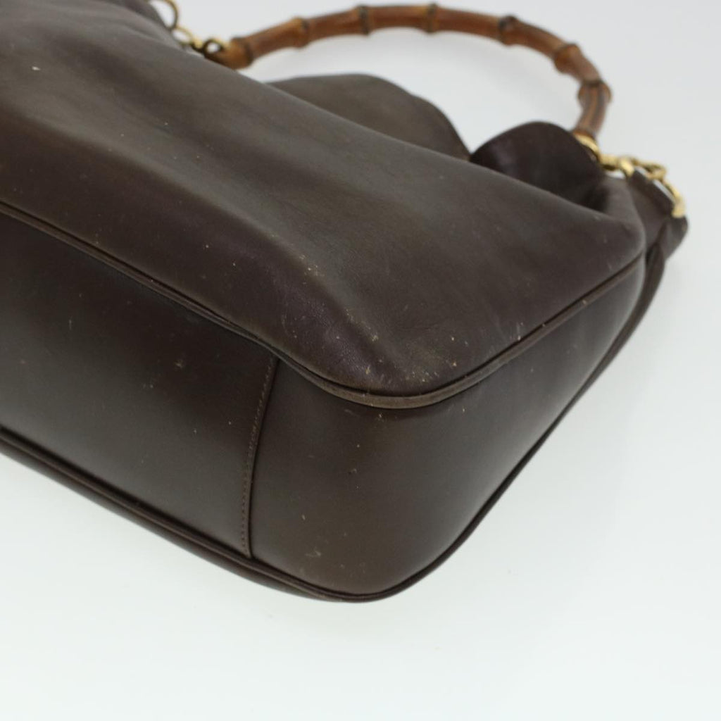 GUCCI Bamboo Shoulder Bag Leather 2way Brown bs6148