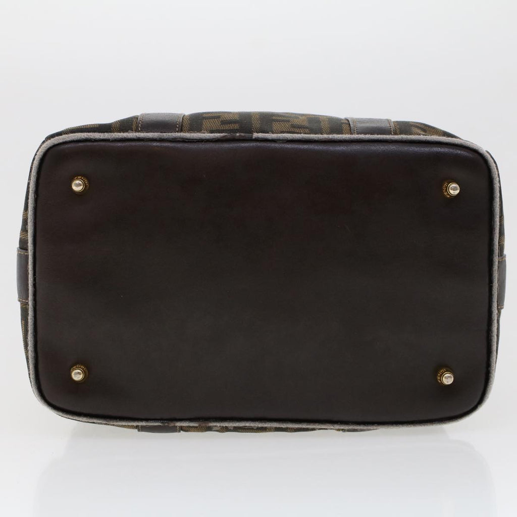 FENDI Zucca Canvas Hand Bag Black Brown bs6206