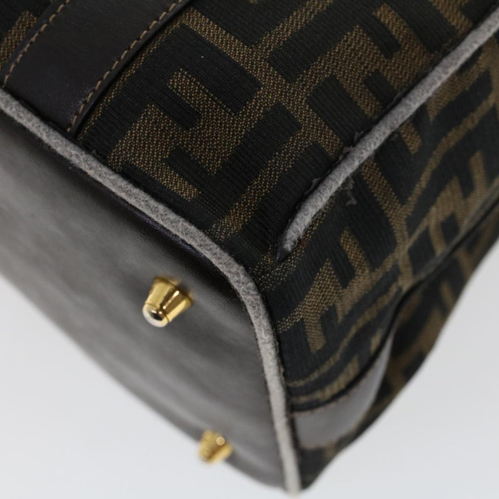 FENDI Zucca Canvas Hand Bag Black Brown bs6206