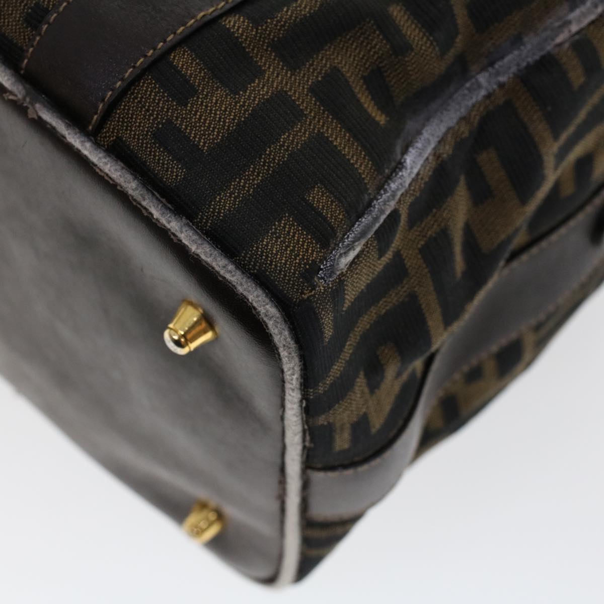 FENDI Zucca Canvas Hand Bag Black Brown bs6206