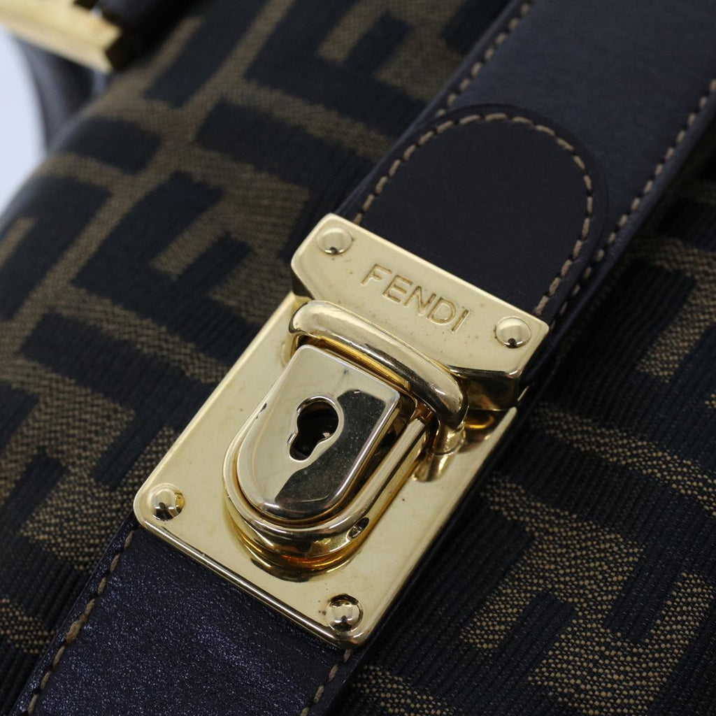 FENDI Zucca Canvas Hand Bag Black Brown bs6206