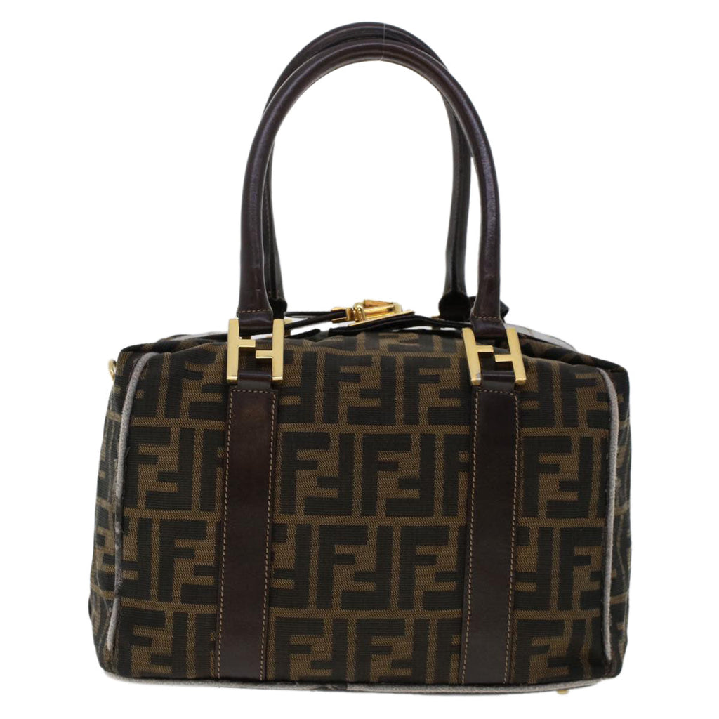 FENDI Zucca Canvas Hand Bag Black Brown bs6206