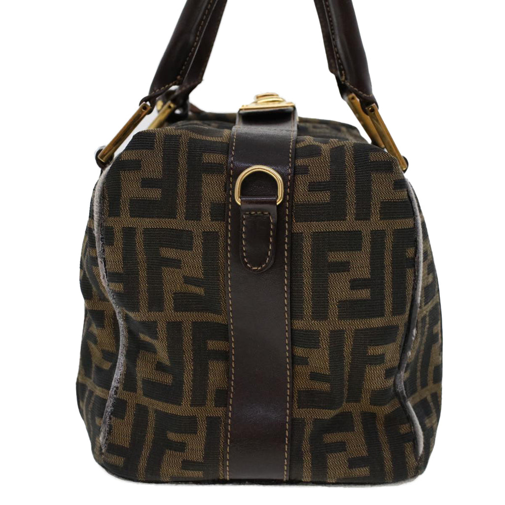 FENDI Zucca Canvas Hand Bag Black Brown bs6206