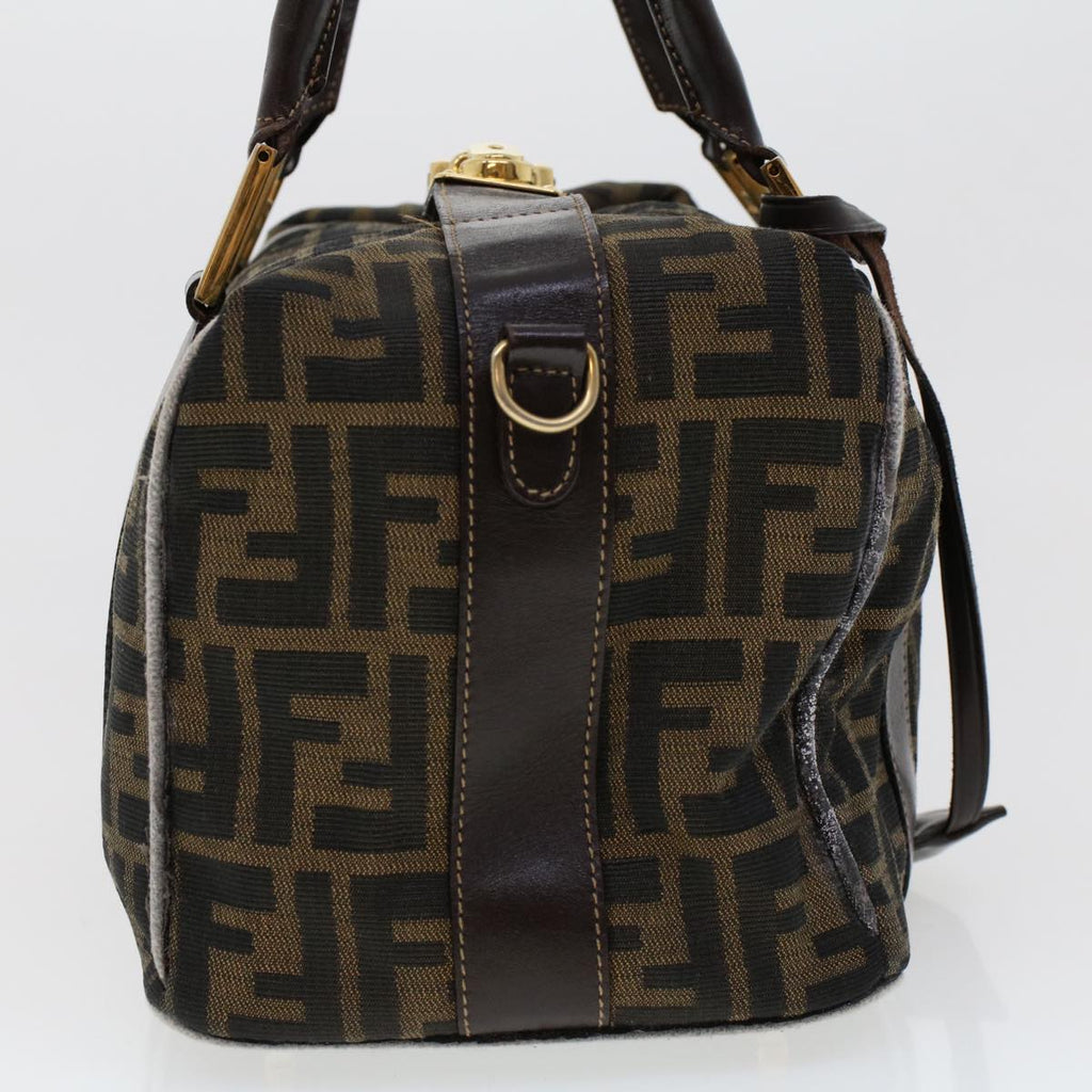 FENDI Zucca Canvas Hand Bag Black Brown bs6206