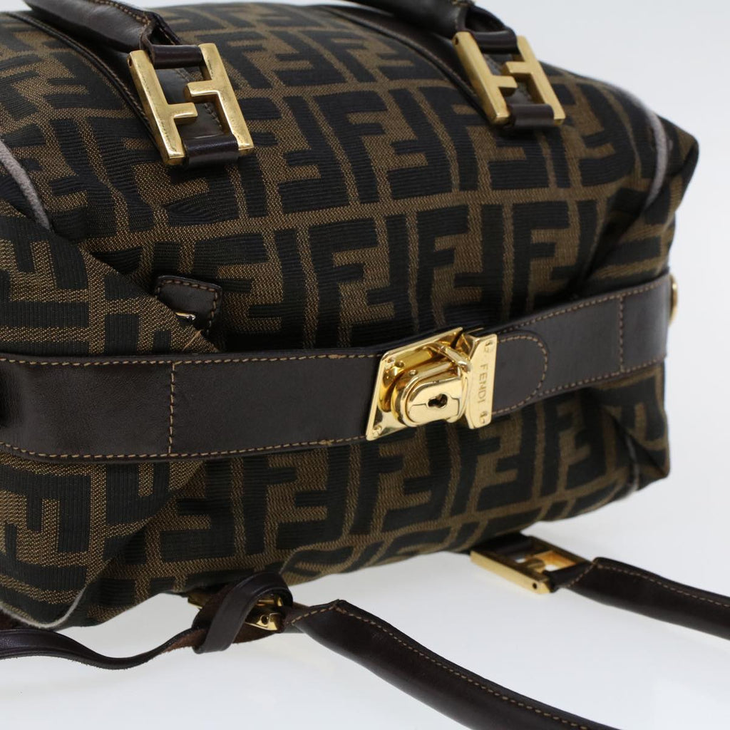 FENDI Zucca Canvas Hand Bag Black Brown bs6206