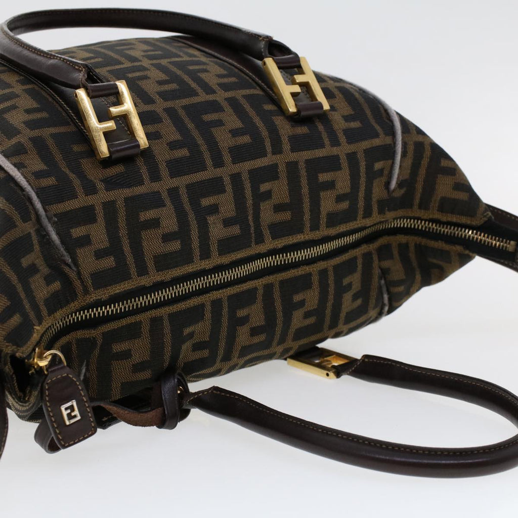 FENDI Zucca Canvas Hand Bag Black Brown bs6206