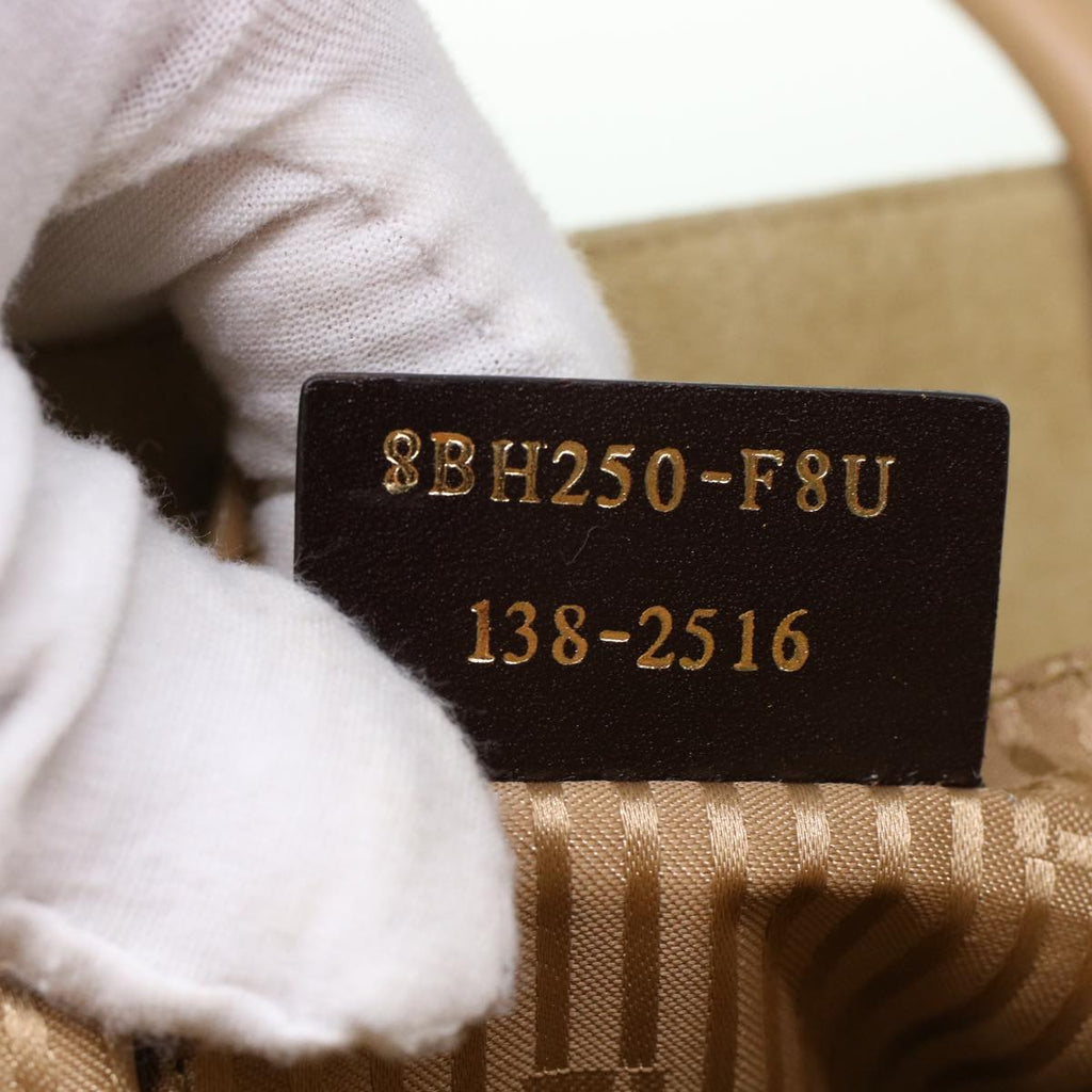 FENDI Two Joule Hand Bag Straw Beige bs6299