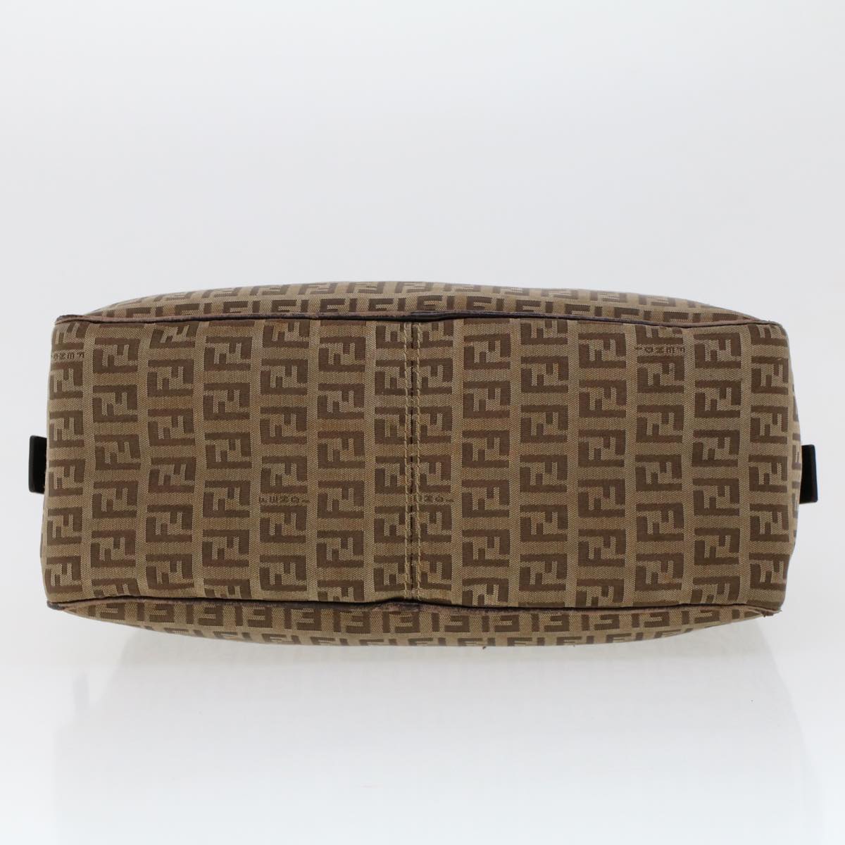 FENDI Zucchino Canvas Shoulder Bag Leather Brown 2241-8BN005-019 bs6383