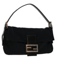 FENDI Mamma Baguette Shoulder Bag Nylon Leather Black 2321.26424.008 bs6395