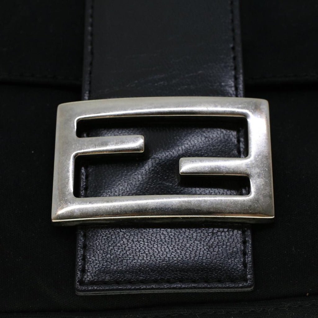 FENDI Mamma Baguette Shoulder Bag Nylon Leather Black 2321.26424.008 bs6395