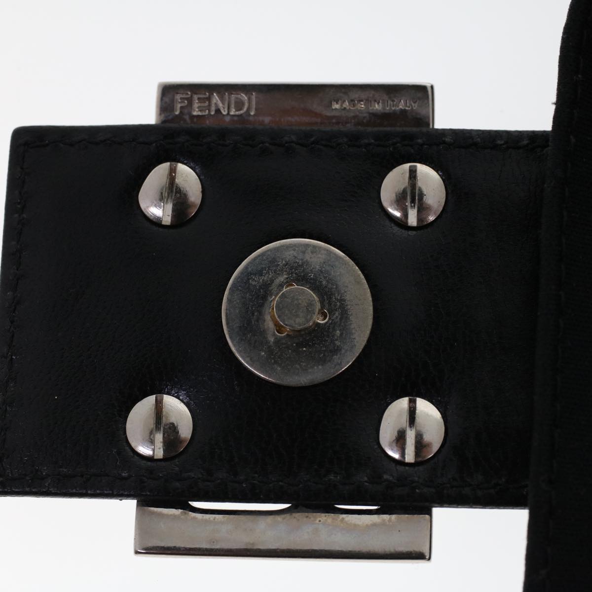 FENDI Mamma Baguette Shoulder Bag Nylon Leather Black 2321.26424.008 bs6395
