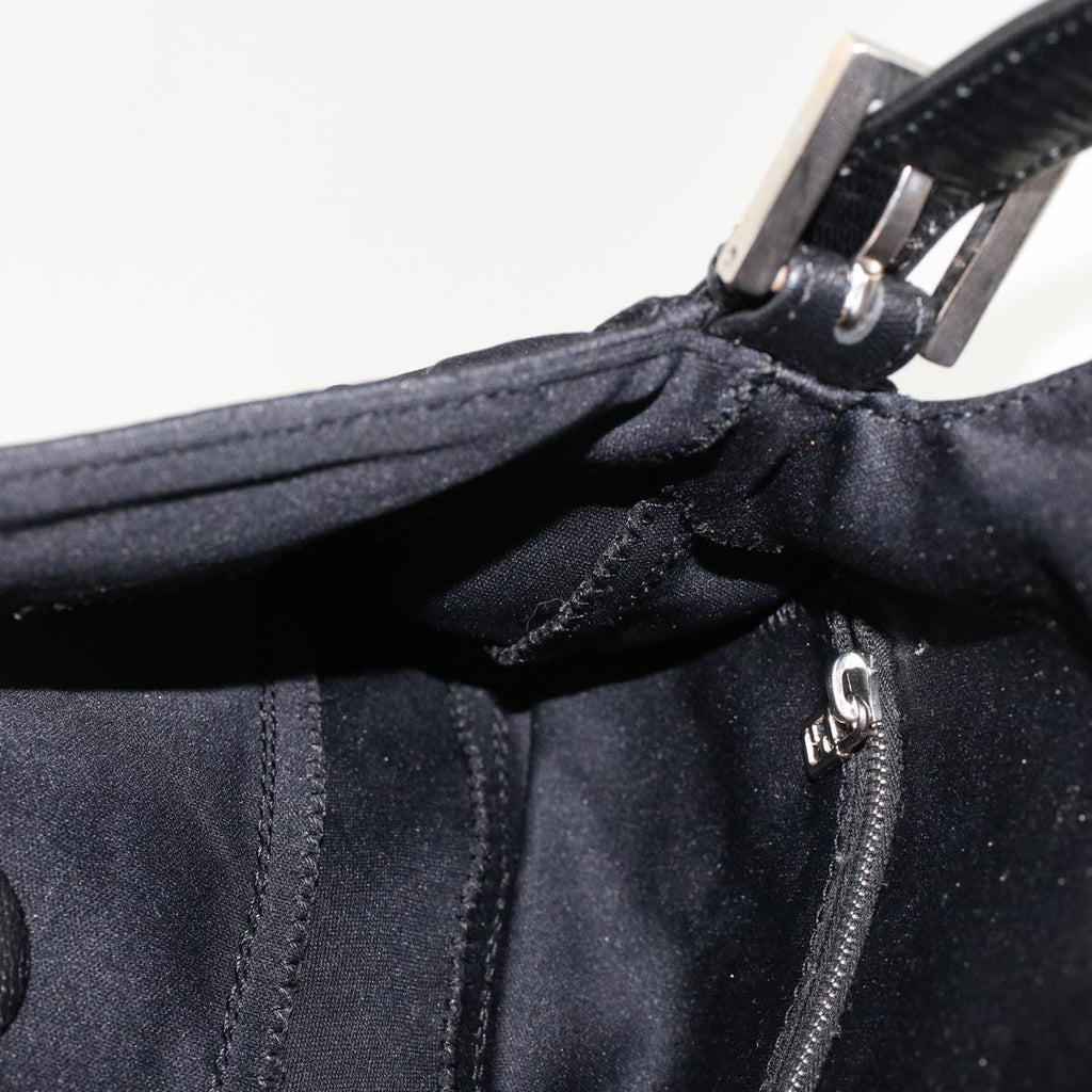 FENDI Mamma Baguette Shoulder Bag Nylon Leather Black 2321.26424.008 bs6395