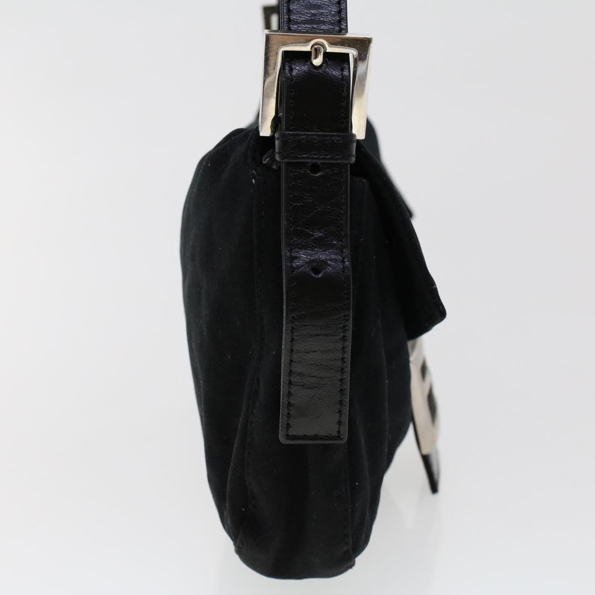 FENDI Mamma Baguette Shoulder Bag Nylon Leather Black 2321.26424.008 bs6395