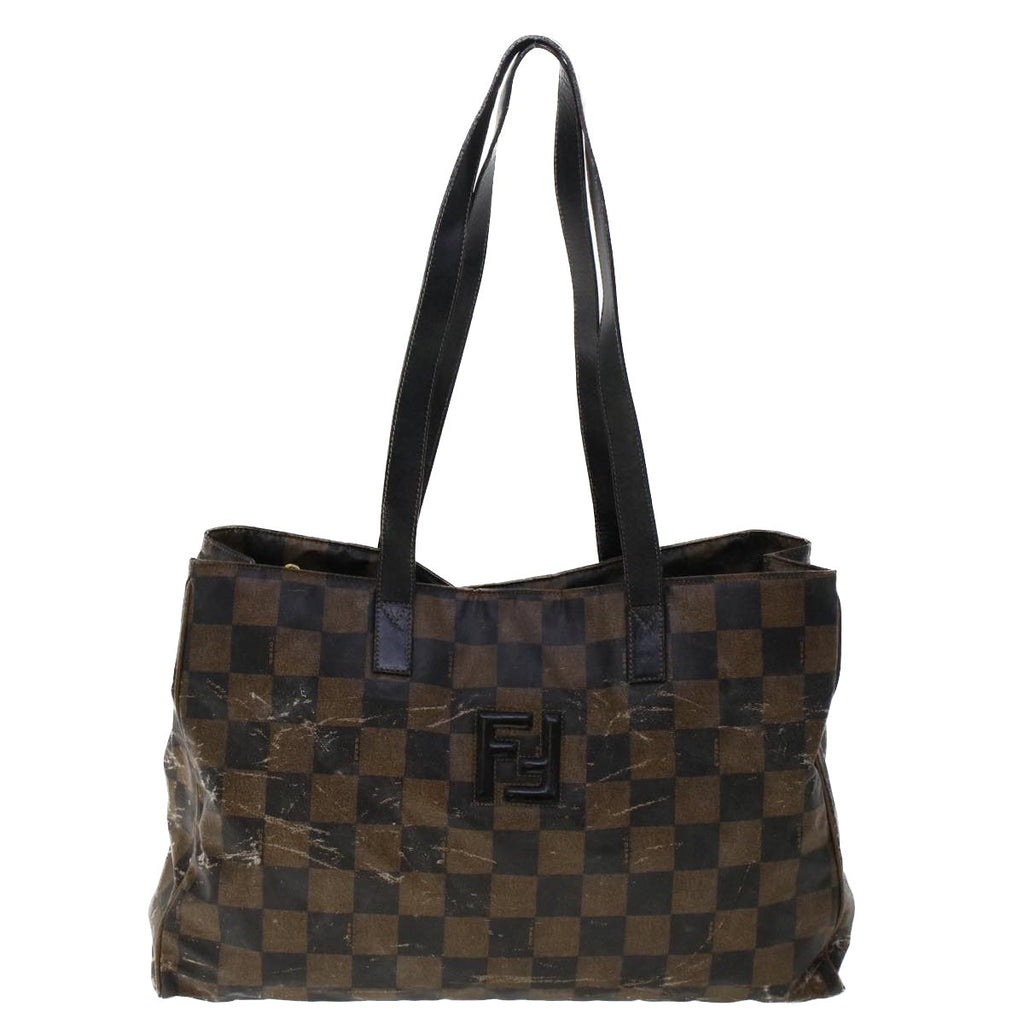FENDI Pecan Canvas Hand Bag Shoulder Bag Nylon 4Set Brown Black bs6444