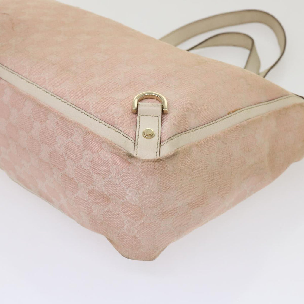 GUCCI GG Canvas Tote Bag Leather Pink 141472 bs6464