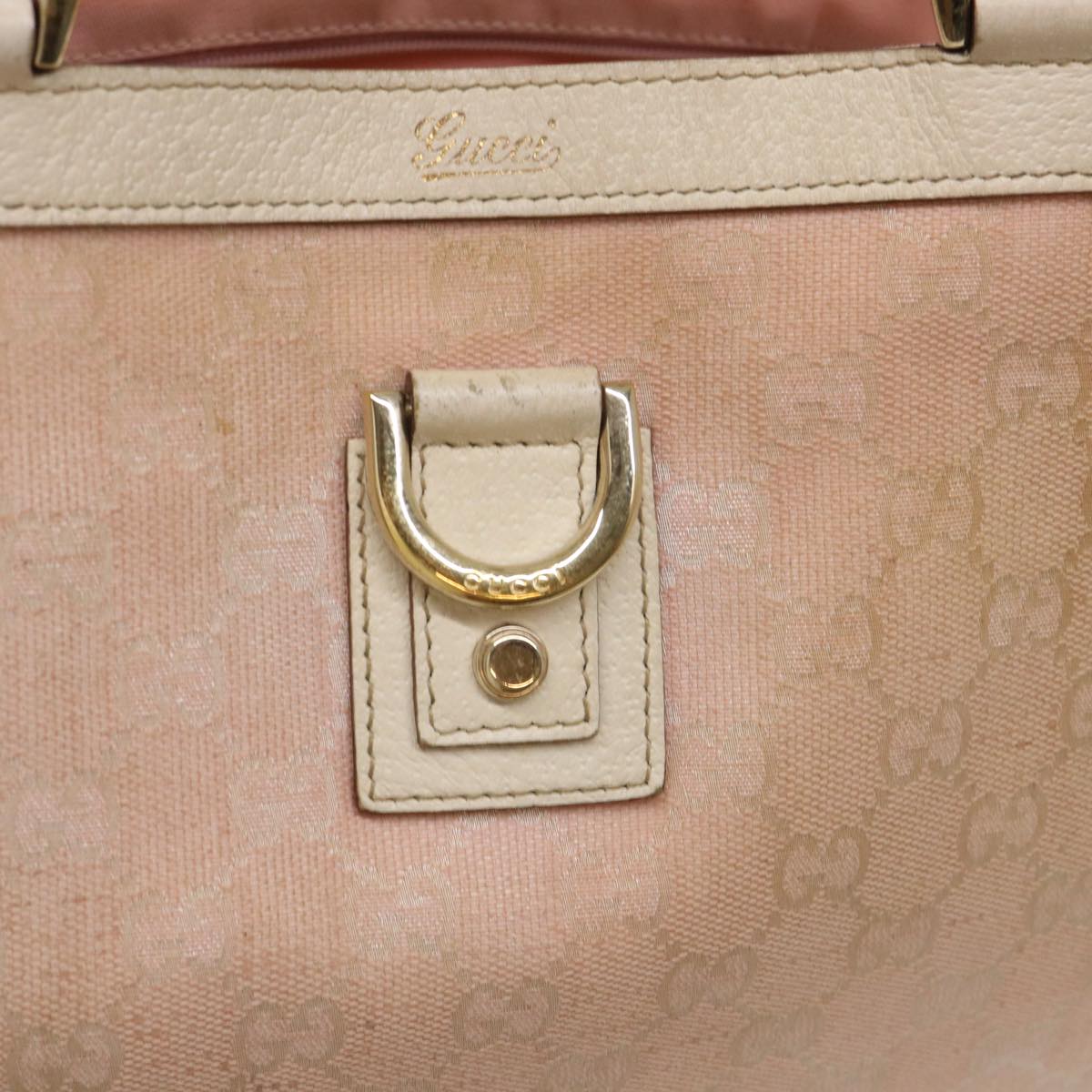 GUCCI GG Canvas Tote Bag Leather Pink 141472 bs6464