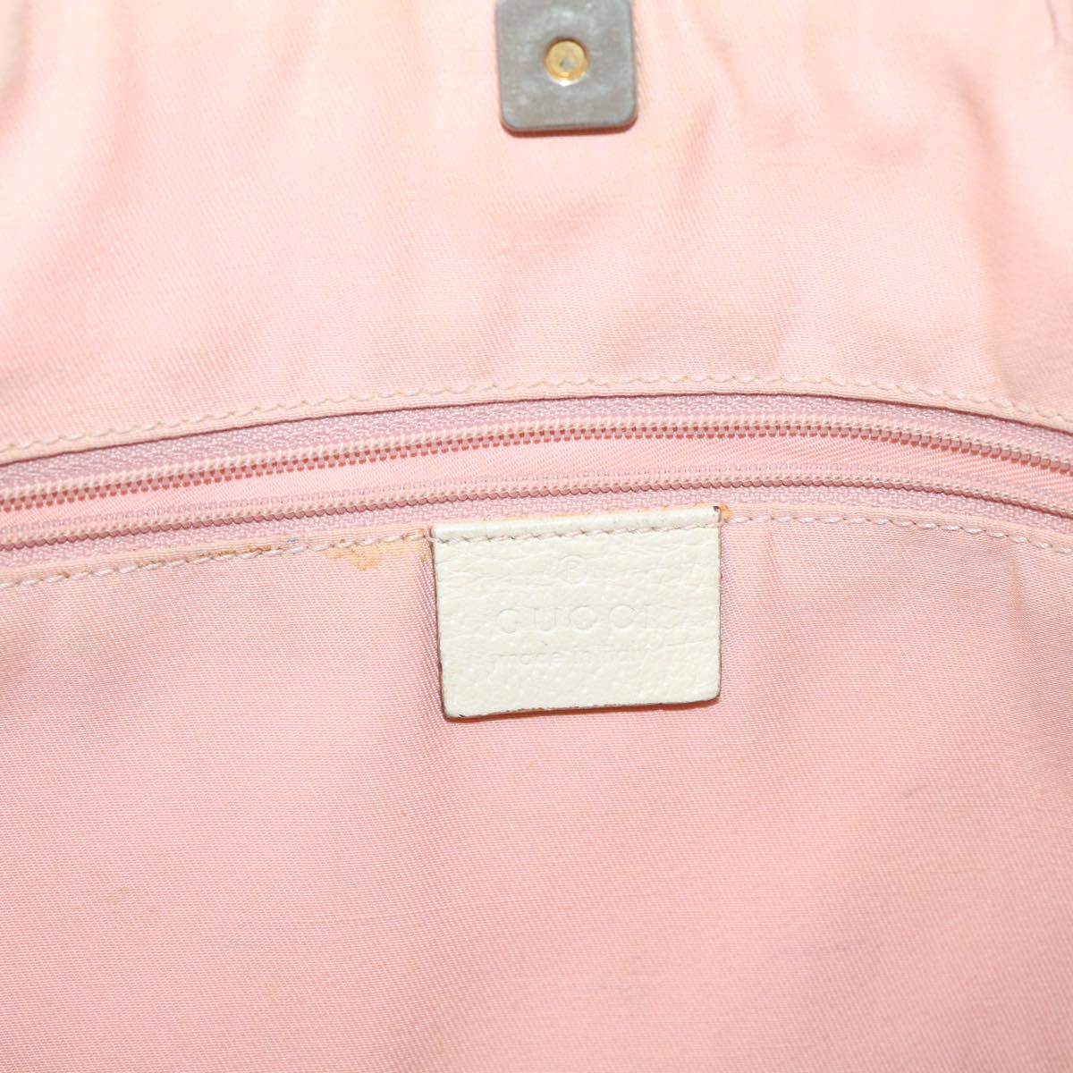 GUCCI GG Canvas Tote Bag Leather Pink 141472 bs6464