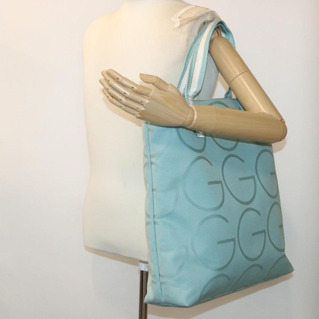 GUCCI Tote Bag Canvas Light Blue 123439 bs6465
