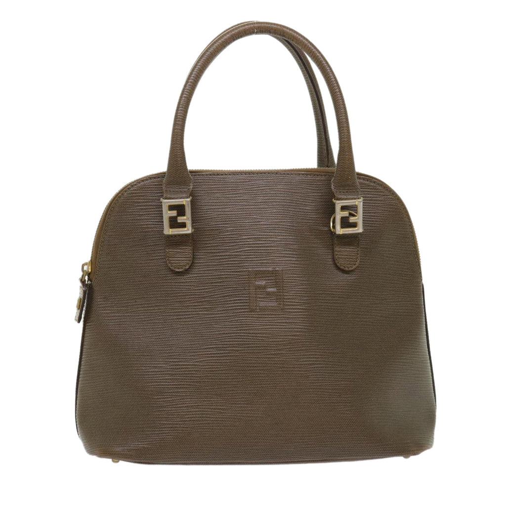 FENDI Hand Bag Leather Brown bs6467