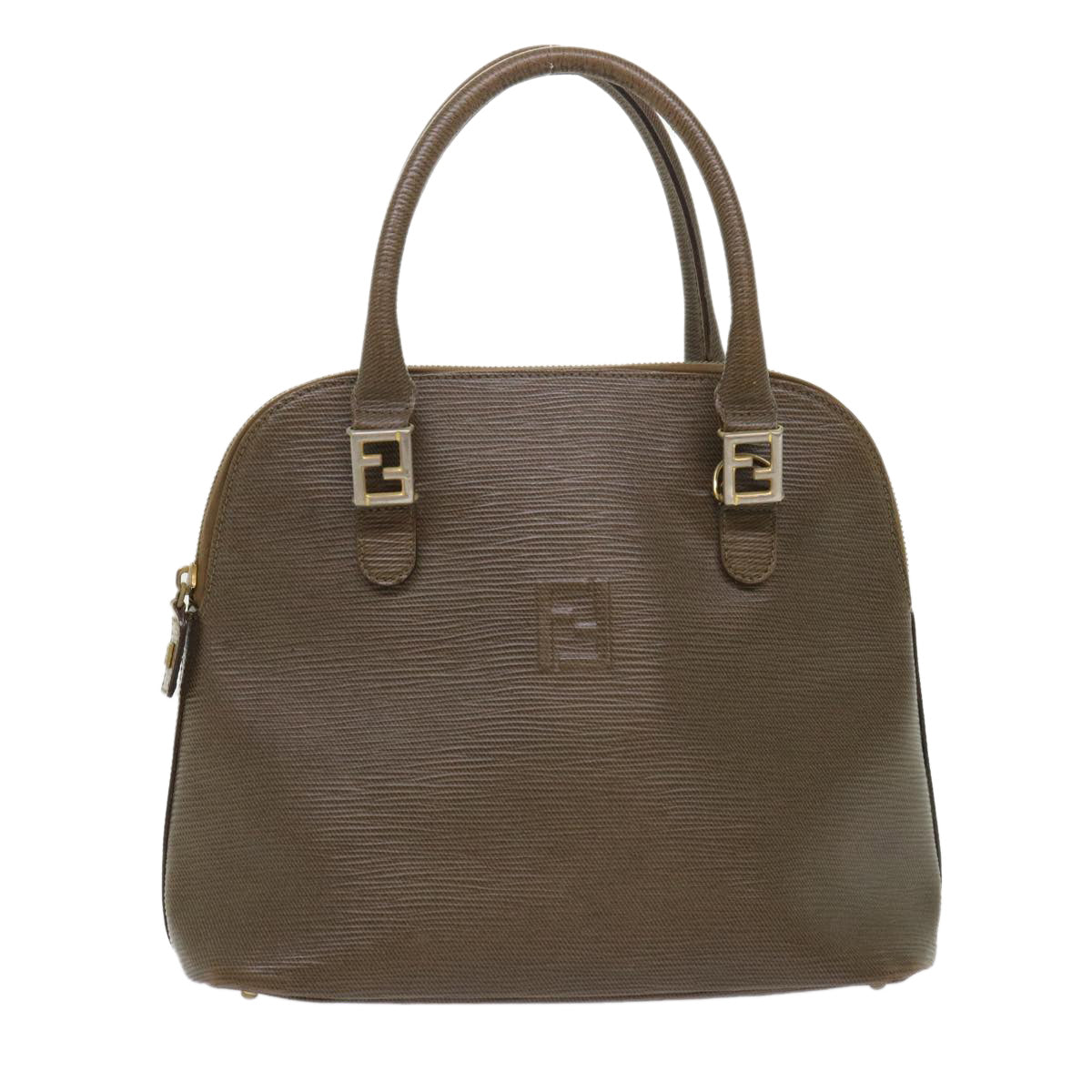 FENDI Hand Bag Leather Brown bs6467
