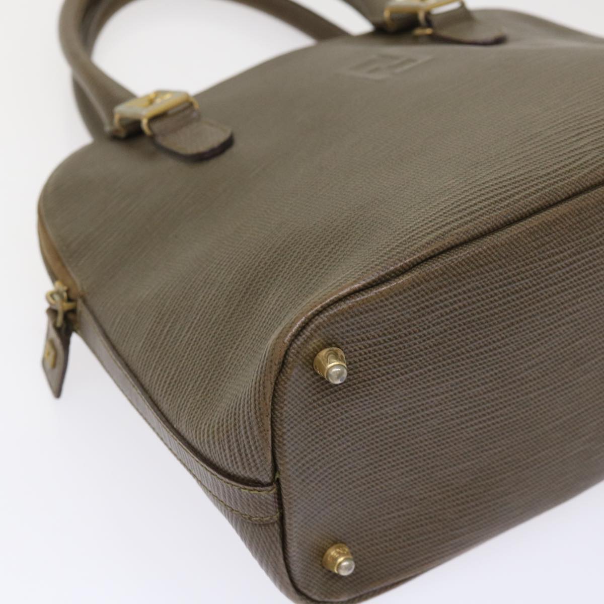 FENDI Hand Bag Leather Brown bs6467