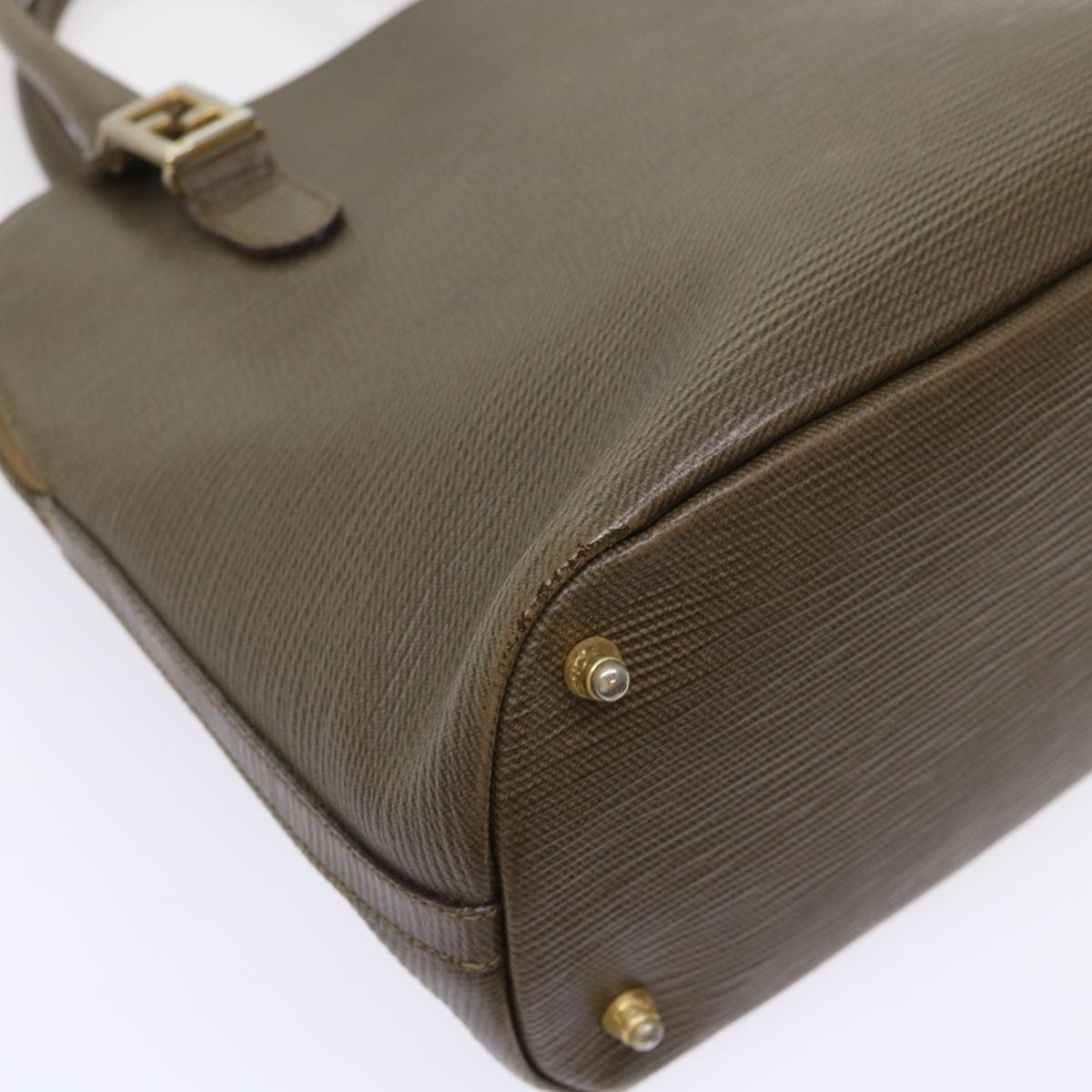 FENDI Hand Bag Leather Brown bs6467