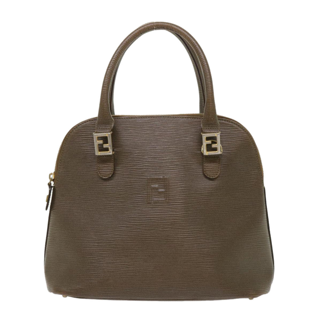 FENDI Hand Bag Leather Brown bs6467