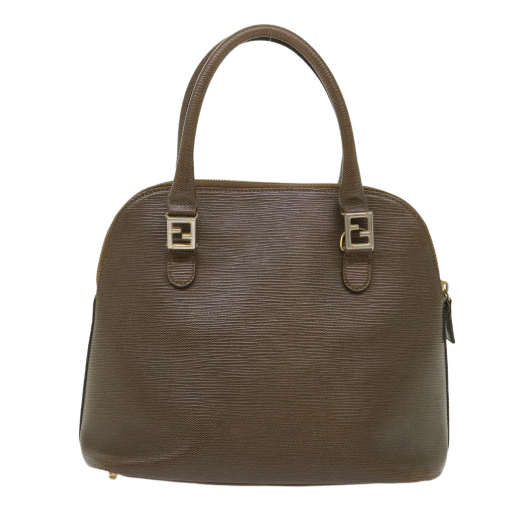 FENDI Hand Bag Leather Brown bs6467