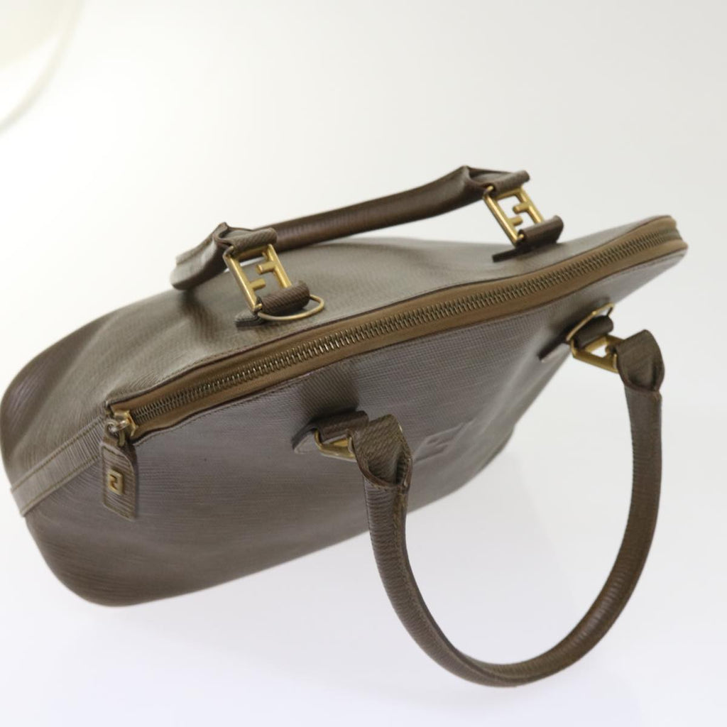 FENDI Hand Bag Leather Brown bs6467