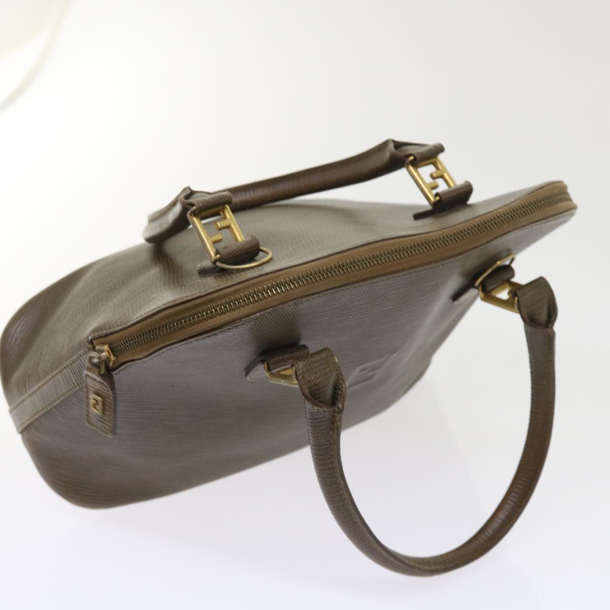 FENDI Hand Bag Leather Brown bs6467