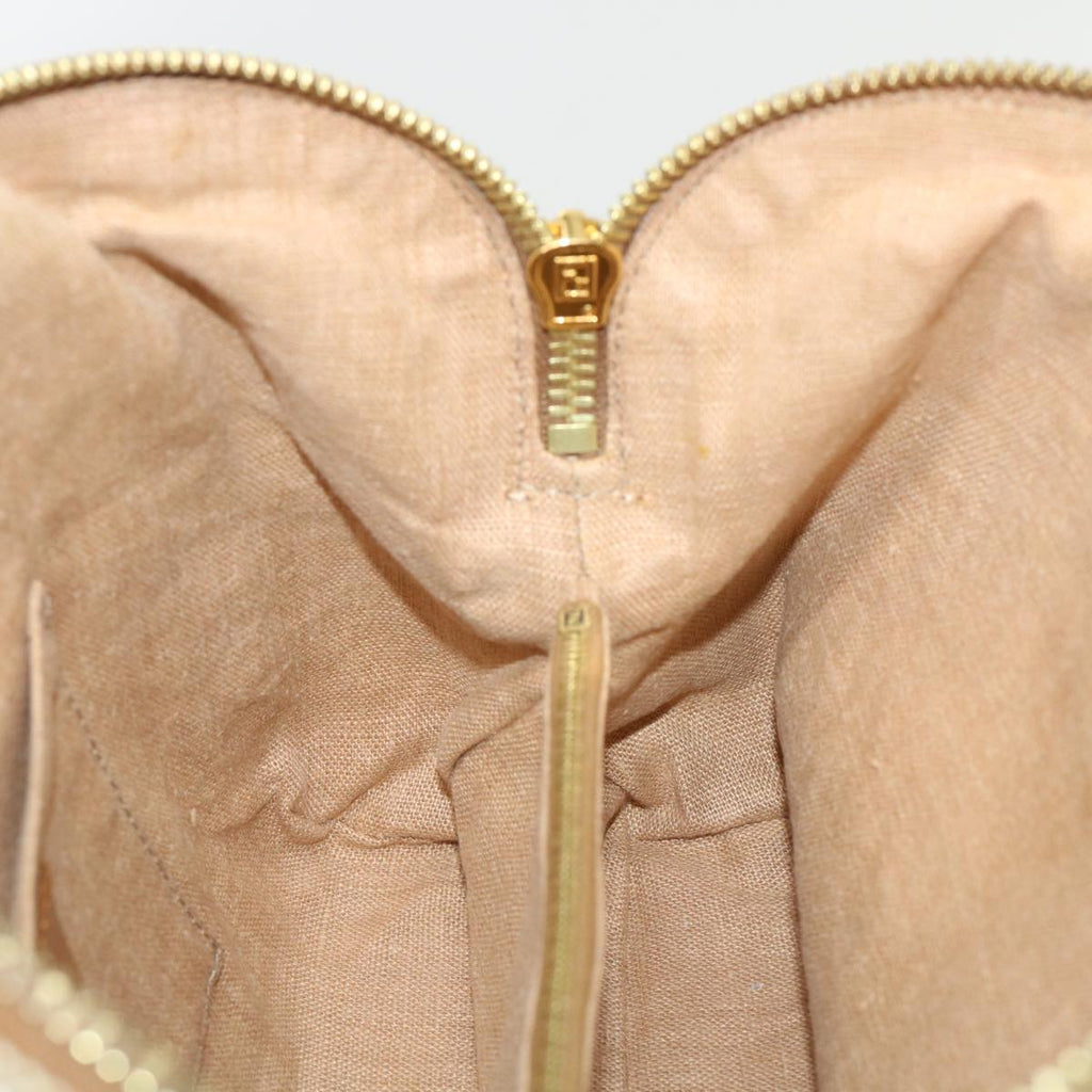 FENDI Chameleon Hand Bag Leather Canvas 2way Pink Brown bs6469