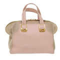FENDI Chameleon Hand Bag Leather Canvas 2way Pink Brown bs6469