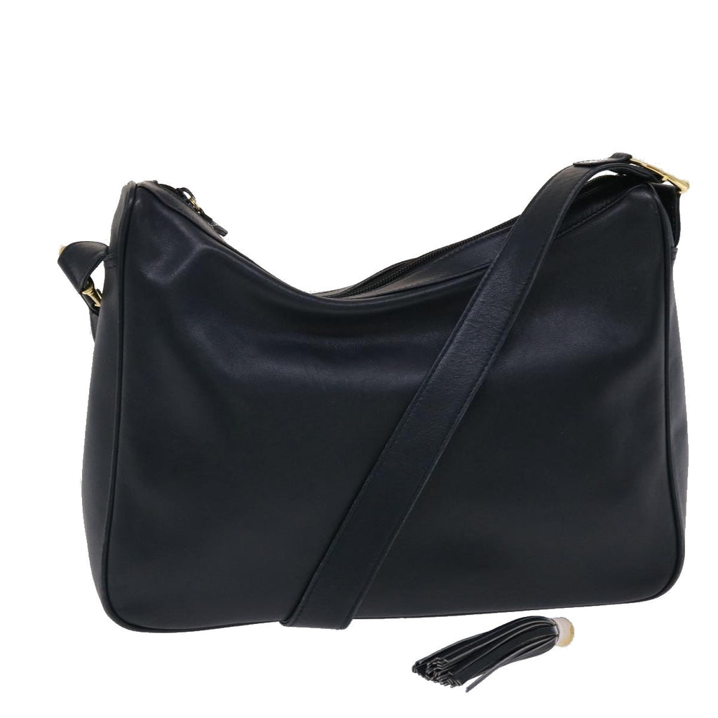 GUCCI Shoulder Bag Leather Navy bs6472