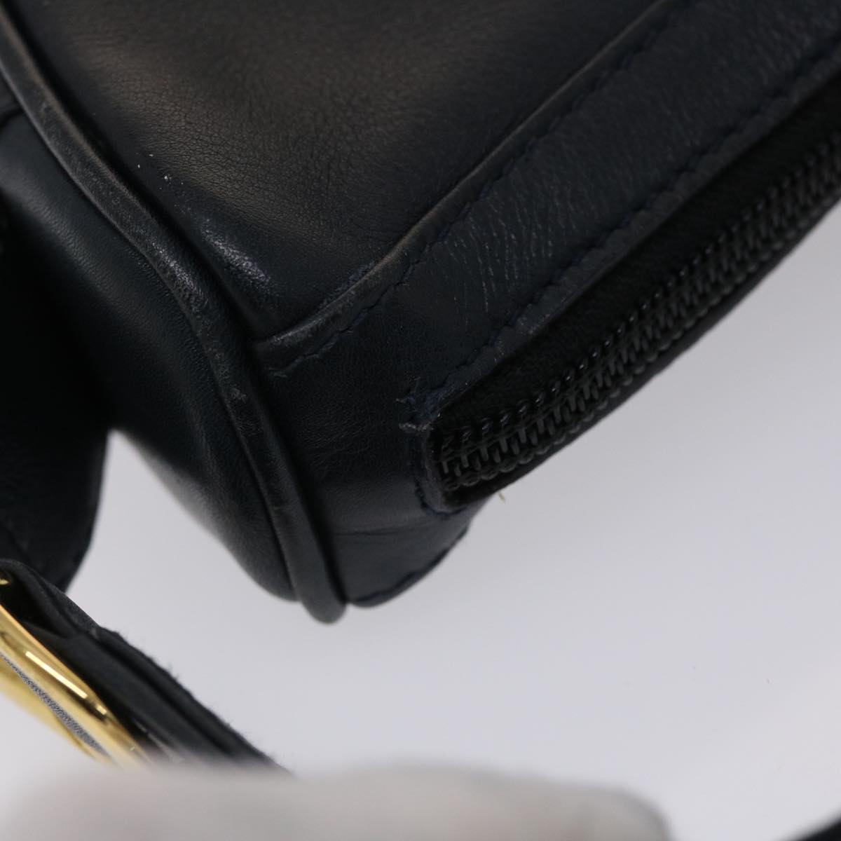 GUCCI Shoulder Bag Leather Navy bs6472