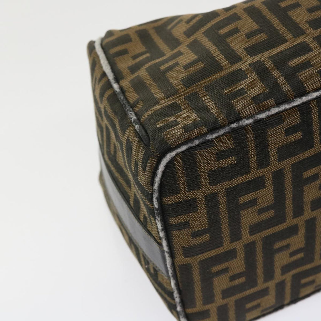 FENDI Zucca Canvas Hand Bag Leather Black Brown 2111 26348 079 bs6481